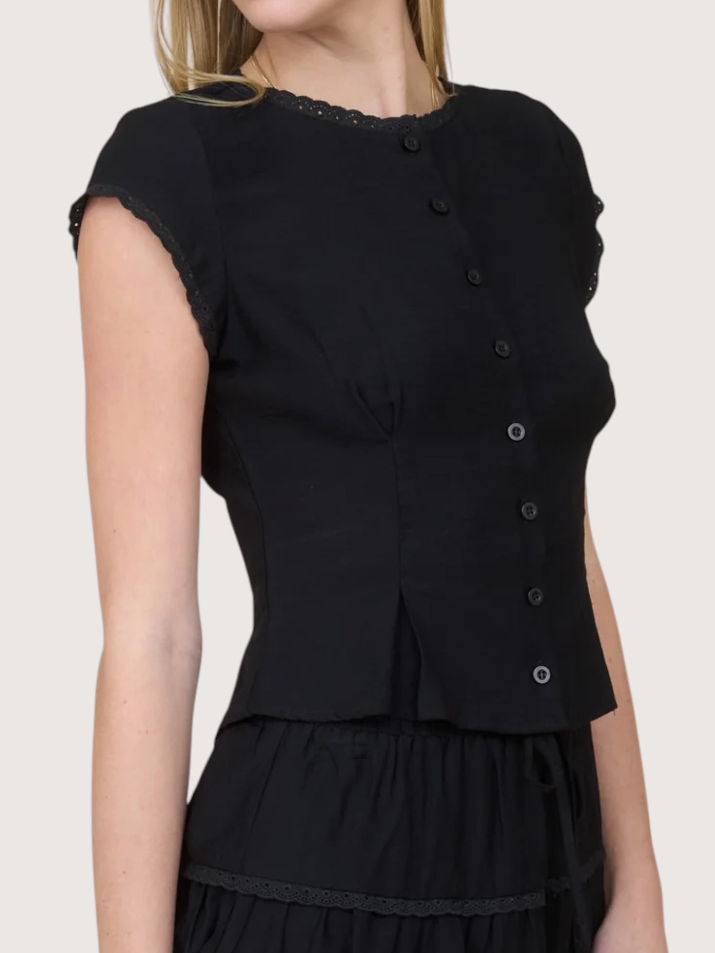 Pintuck Blouse | Black