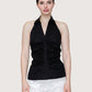 Open Back Halter Top | Black
