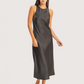 Satin Midi Dress | Black