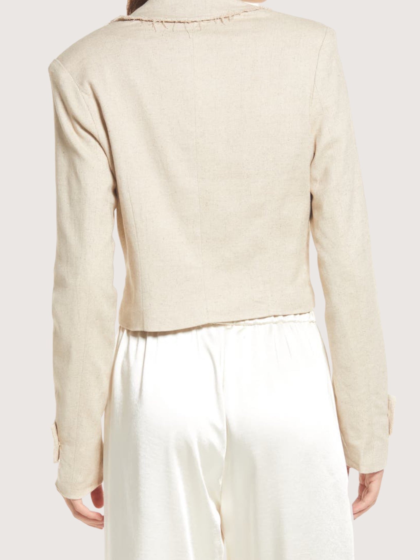 Raw Edge Linen Blazer