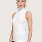 Sleeveless Cotton Turtleneck | White