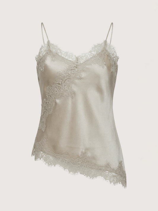 Rivoli Lace Trim Tank | Sand