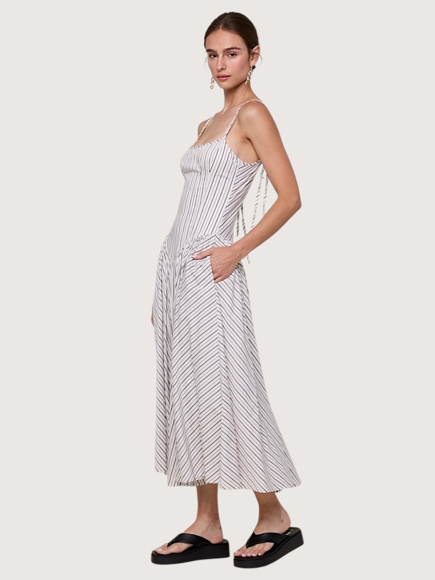 Striped Fit and Flare Dress