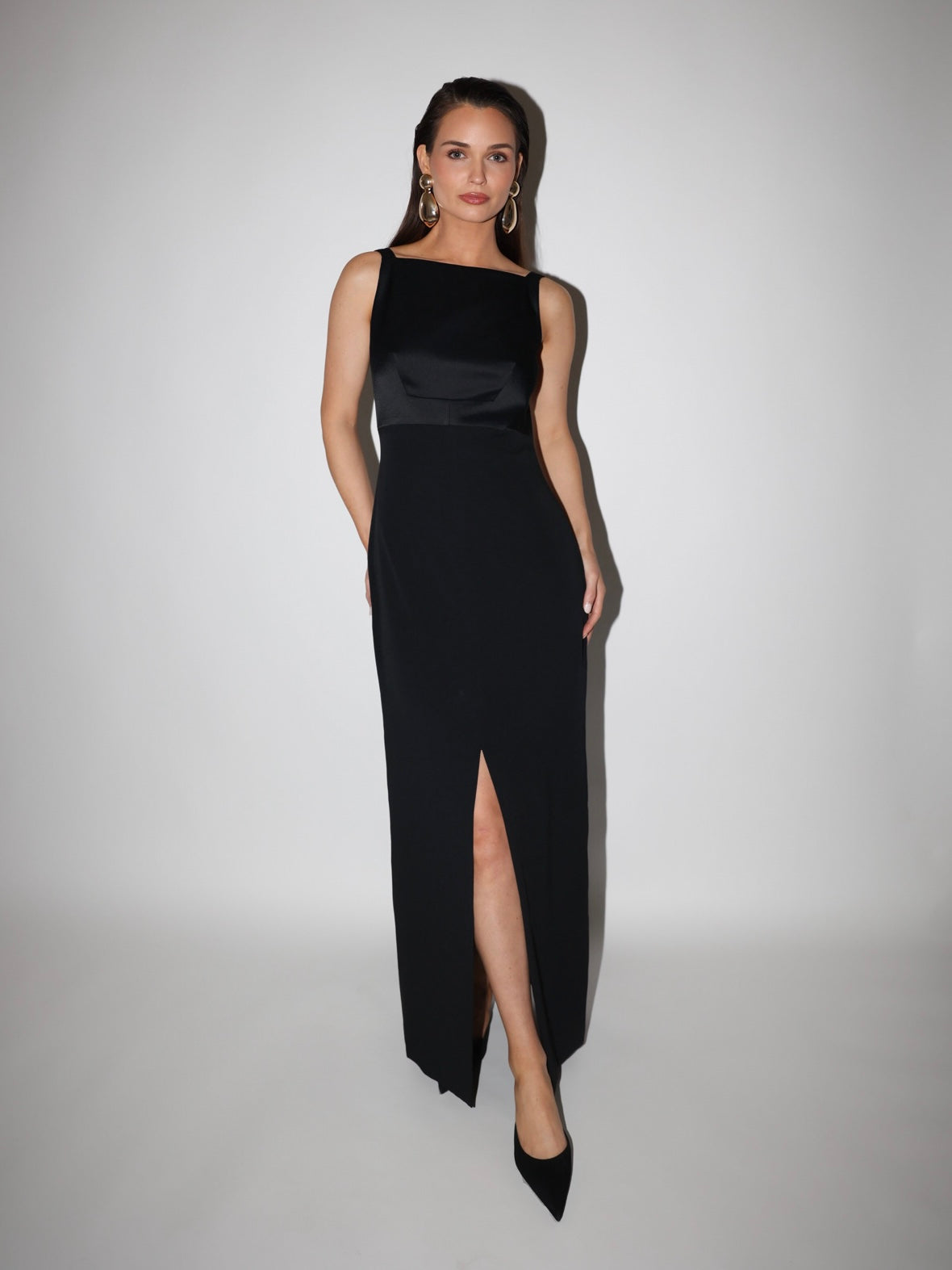 Square Neck Satin Gown