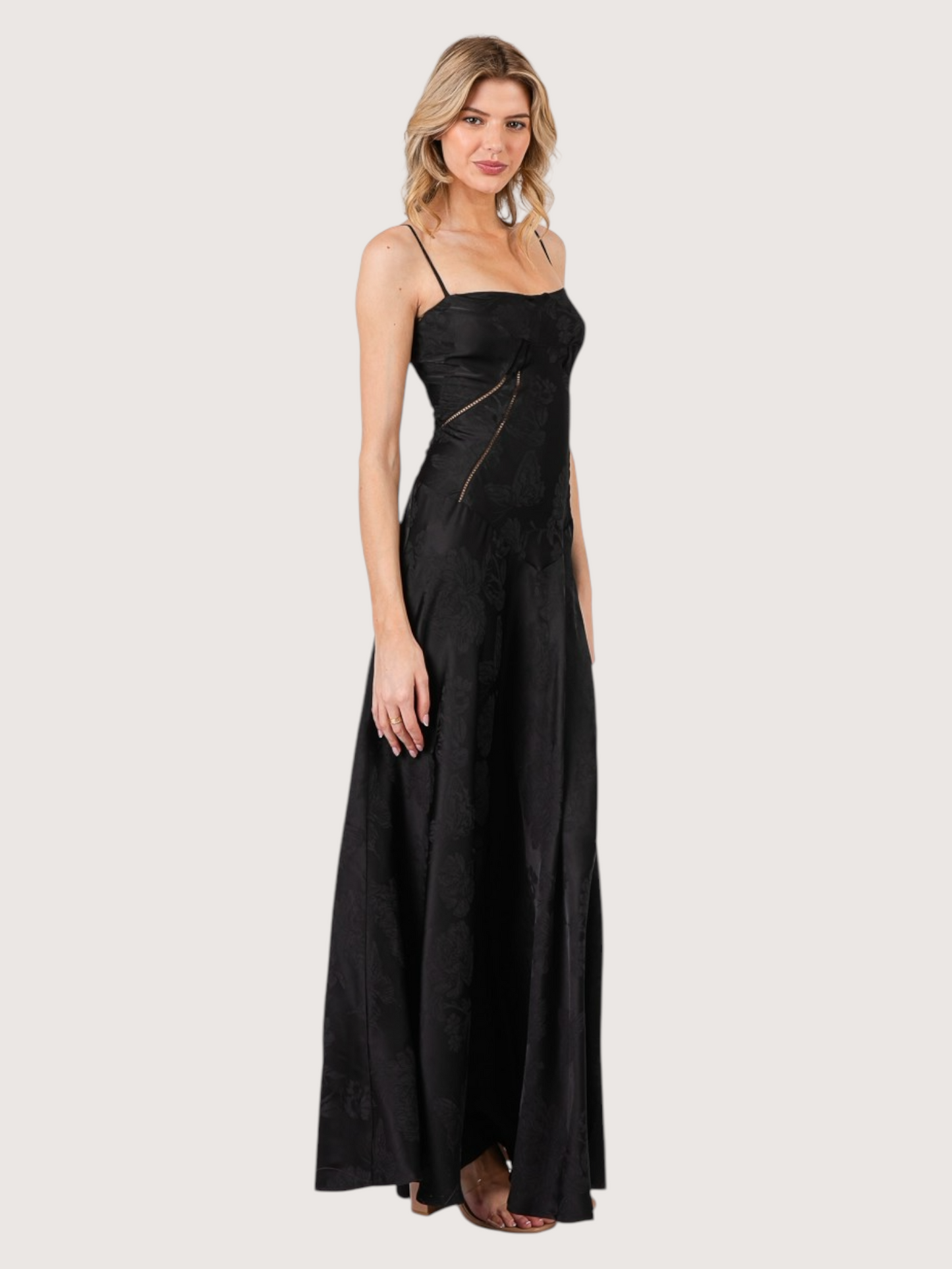 Floral Satin Maxi Dress