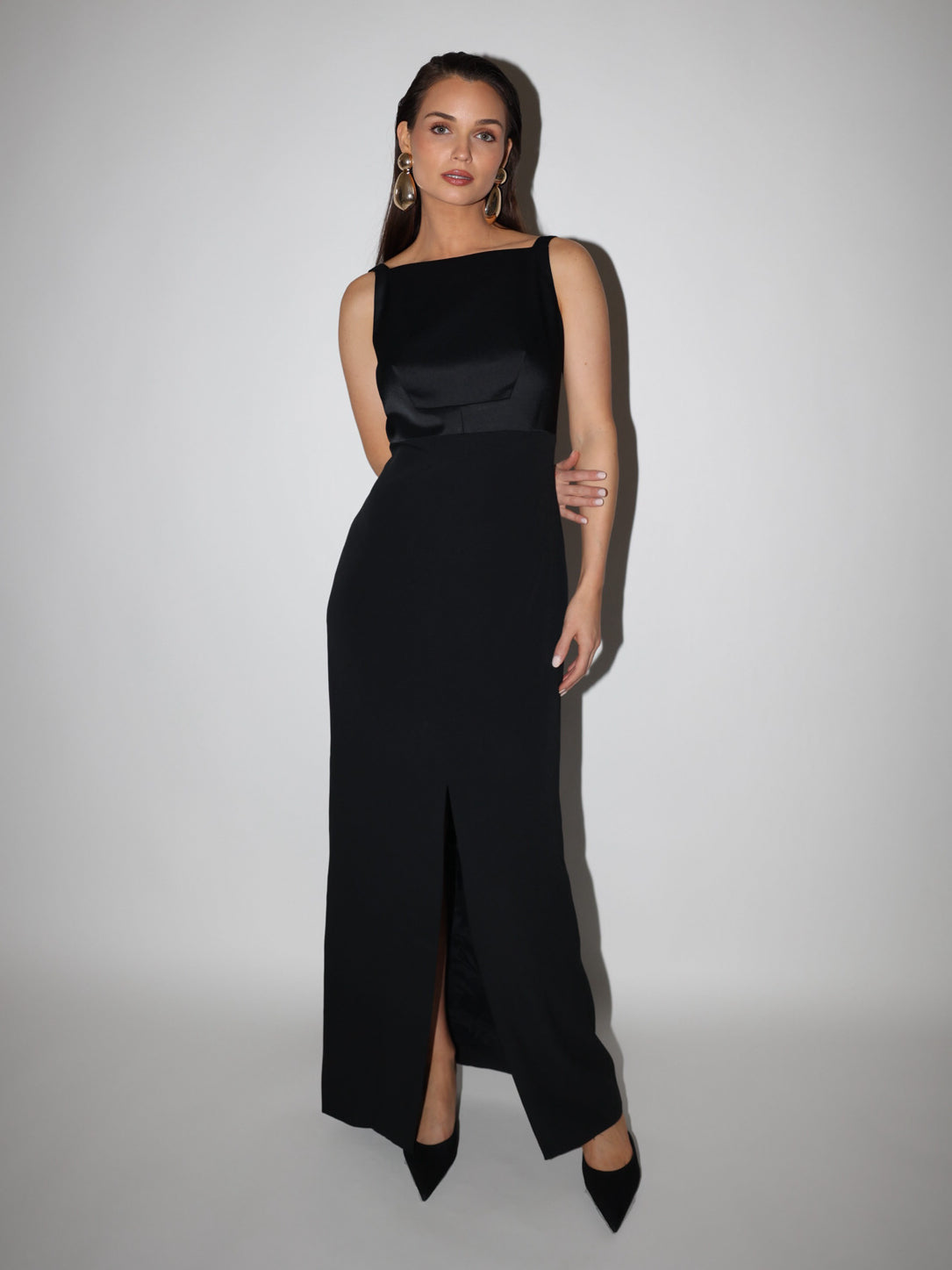 Square Neck Satin Gown