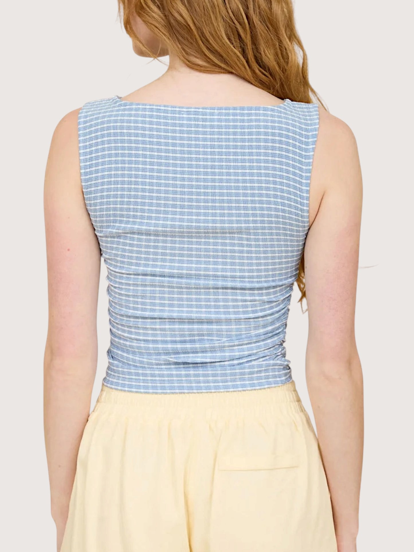 Plaid Boatneck Top