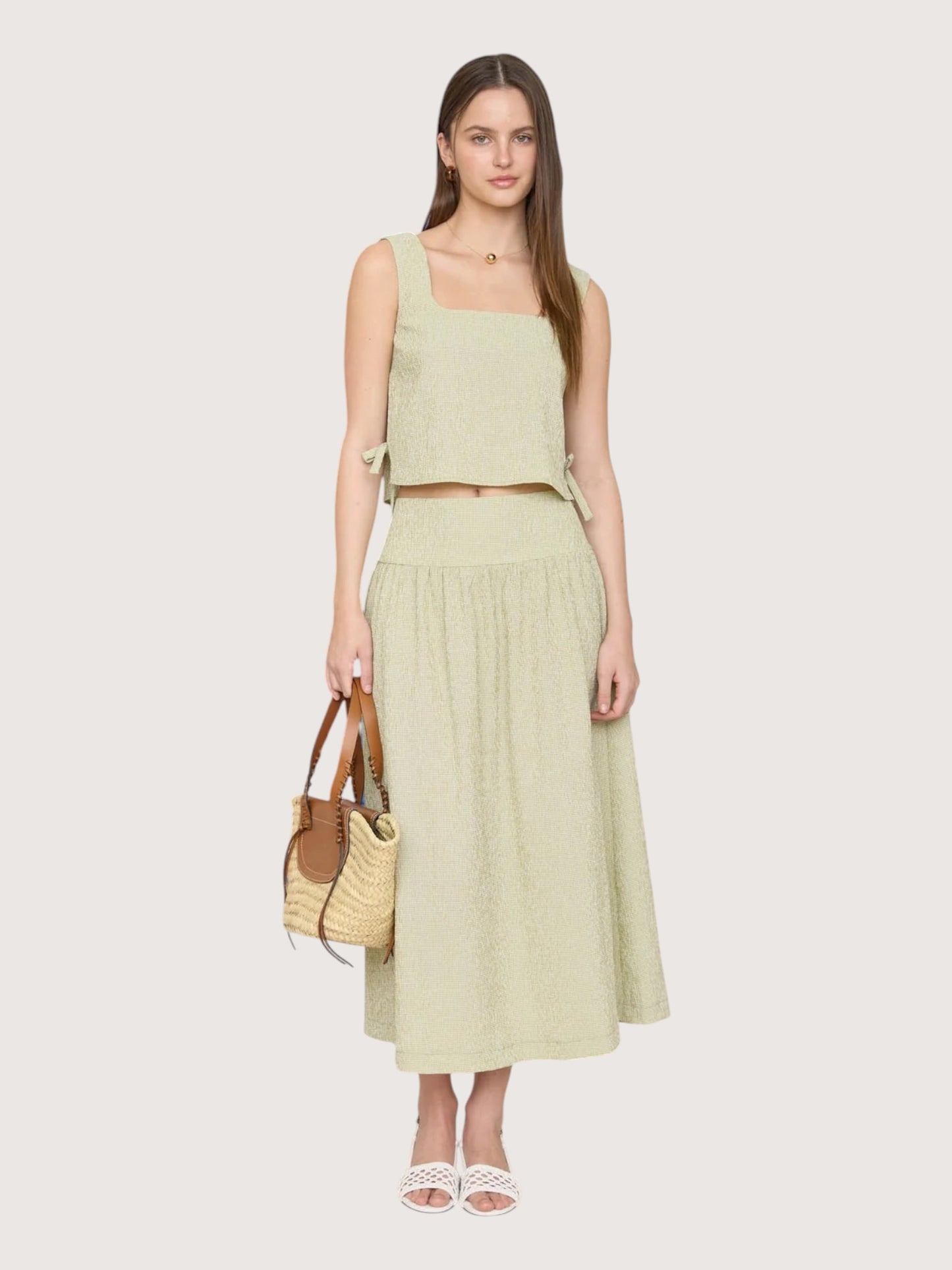 Alys Plaid Midi Skirt