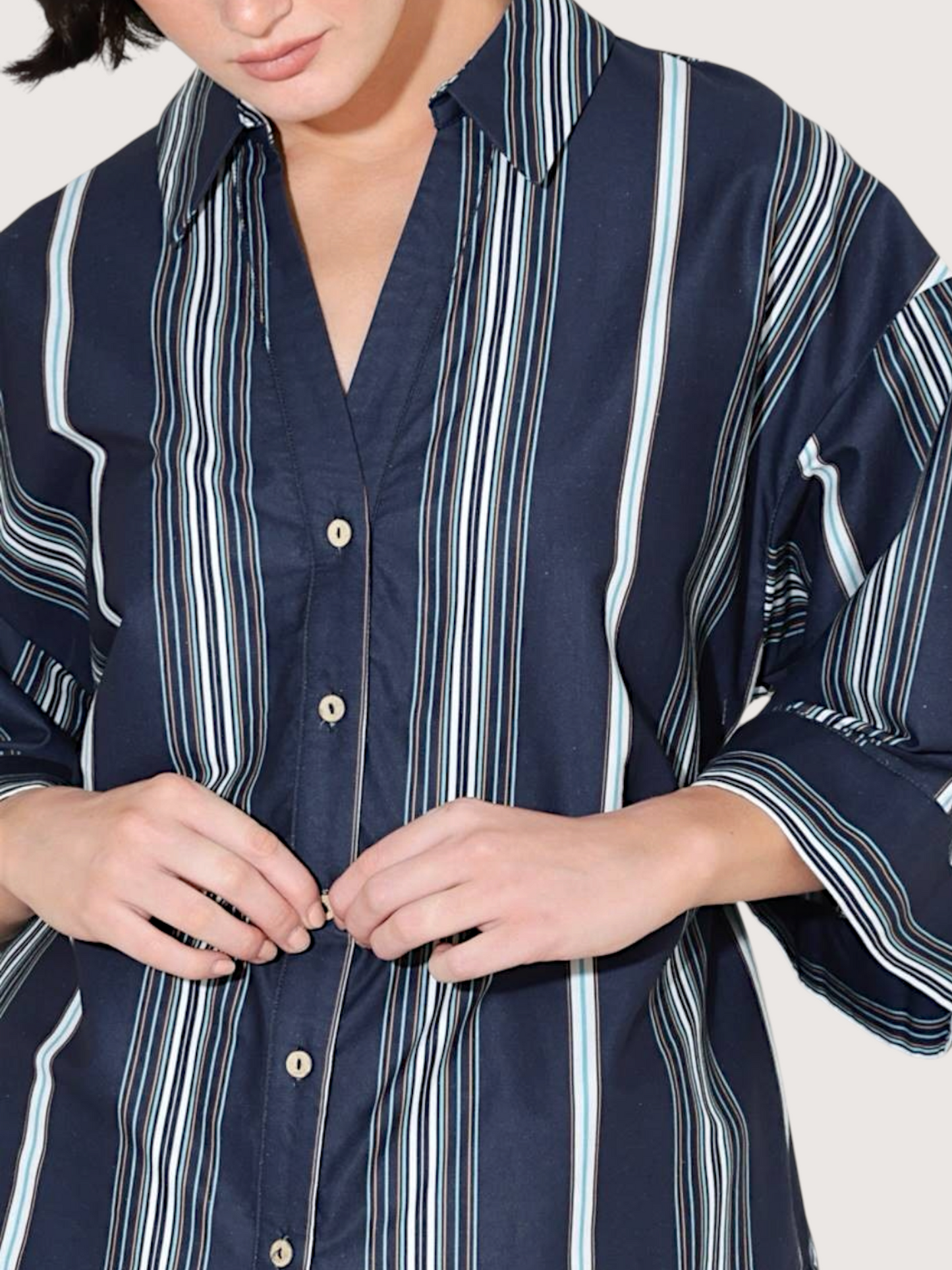 Monette Striped Button Up