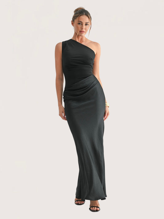 Sable Asymmetrical Maxi Dress