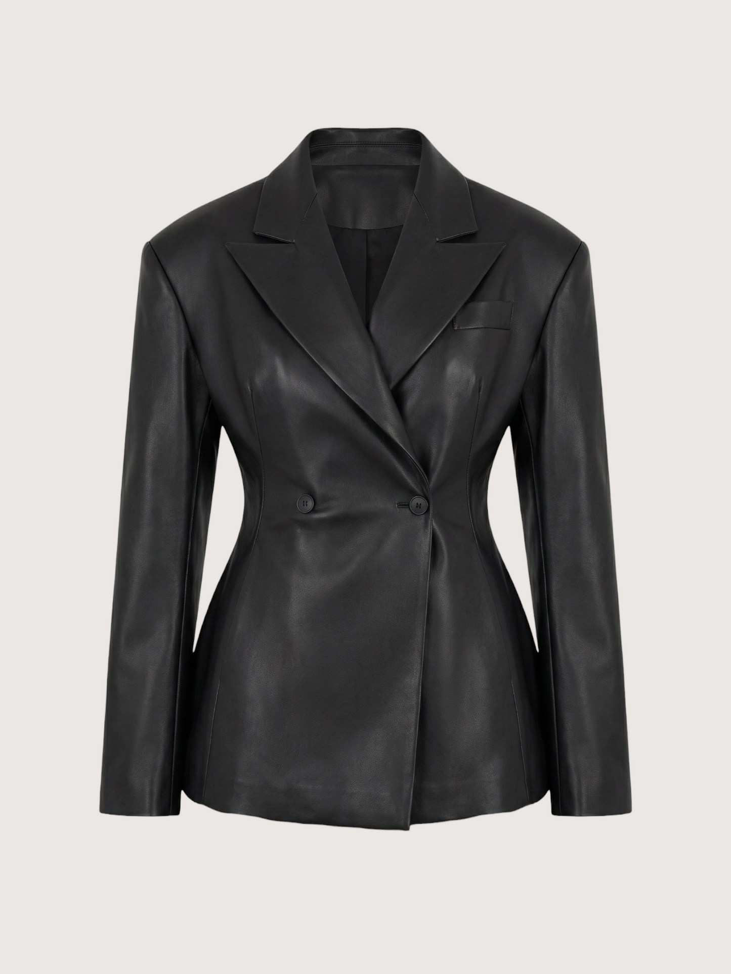 Structured Leather Blazer