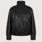 High Neck Leather Jacket | Black
