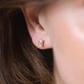 Bezel Baguette Stud Earring