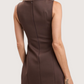 Boat Neck Bow Dress | Brown