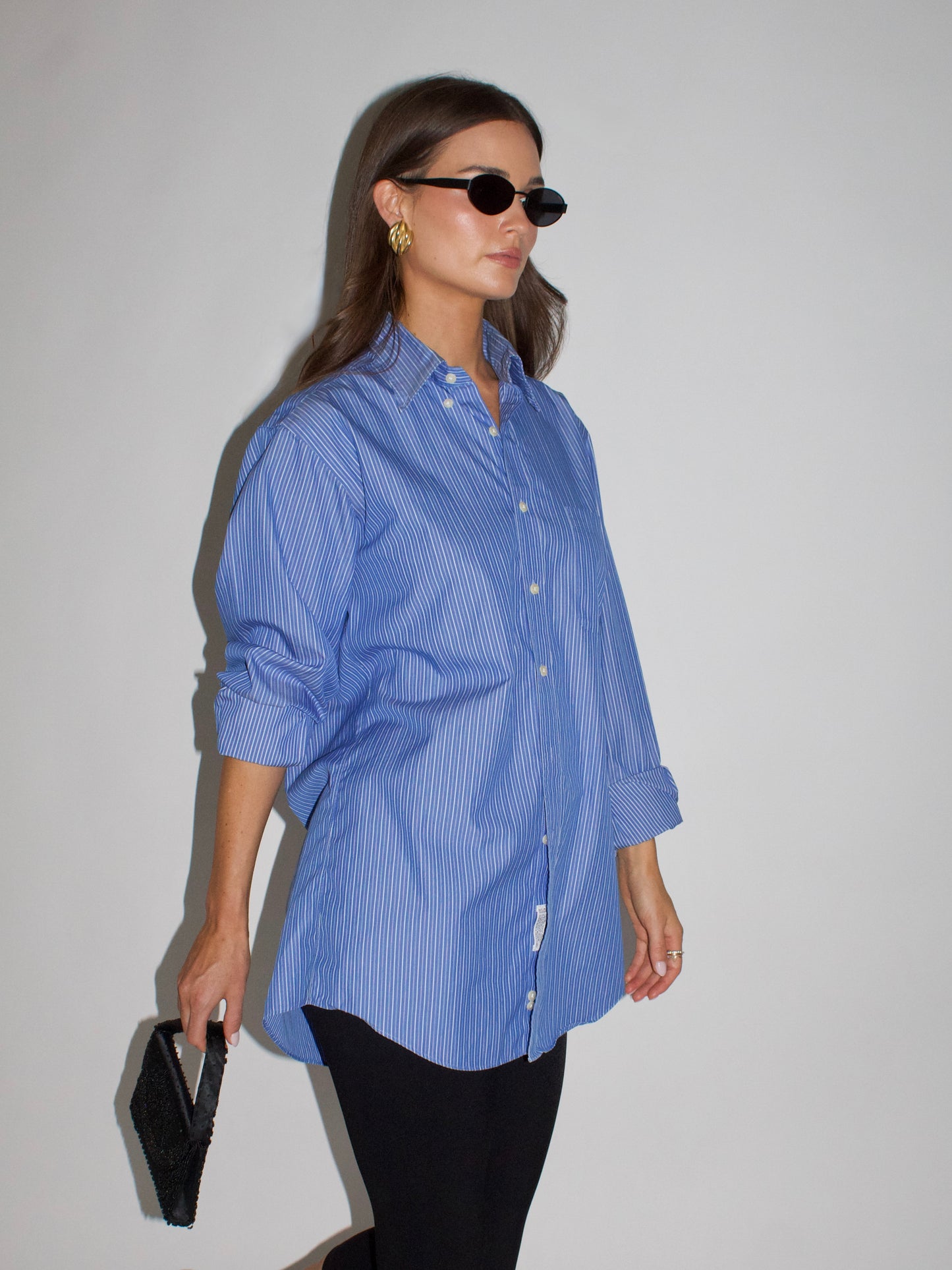 VINTAGE Boyfriend Striped Button Up