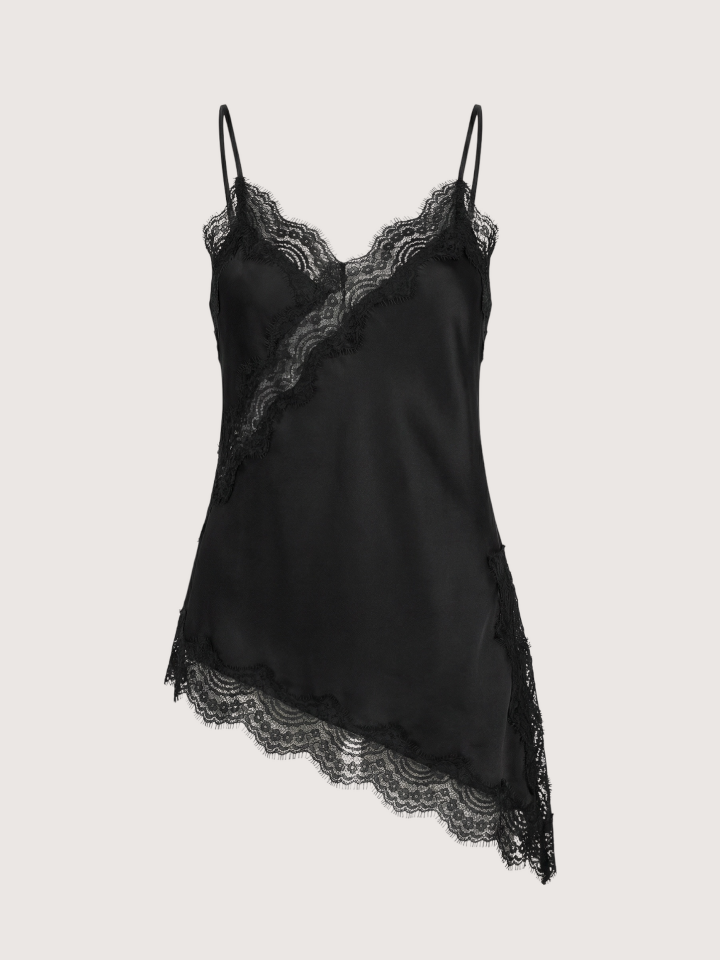 Asymmetric Lace Trim Top