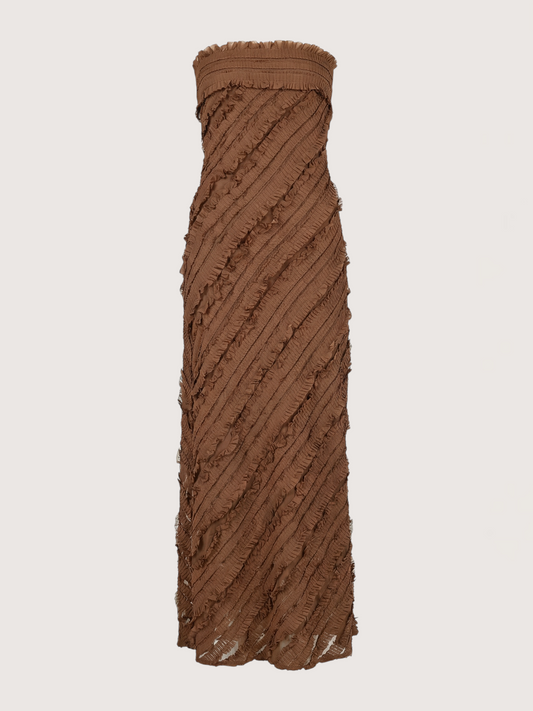 Ruffled Column Maxi Dress