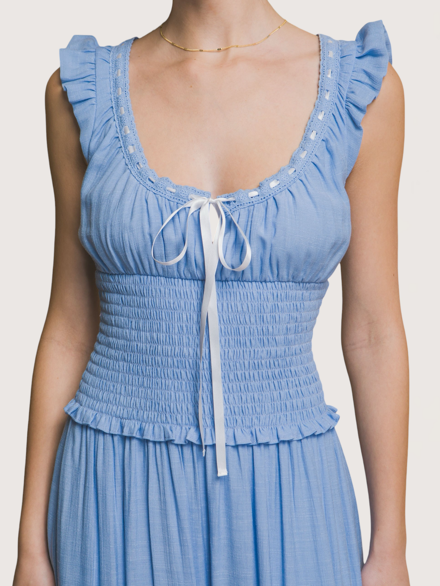 Margot Smocked Midi Dress | Blue