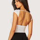 Open Back Seamless Top | White