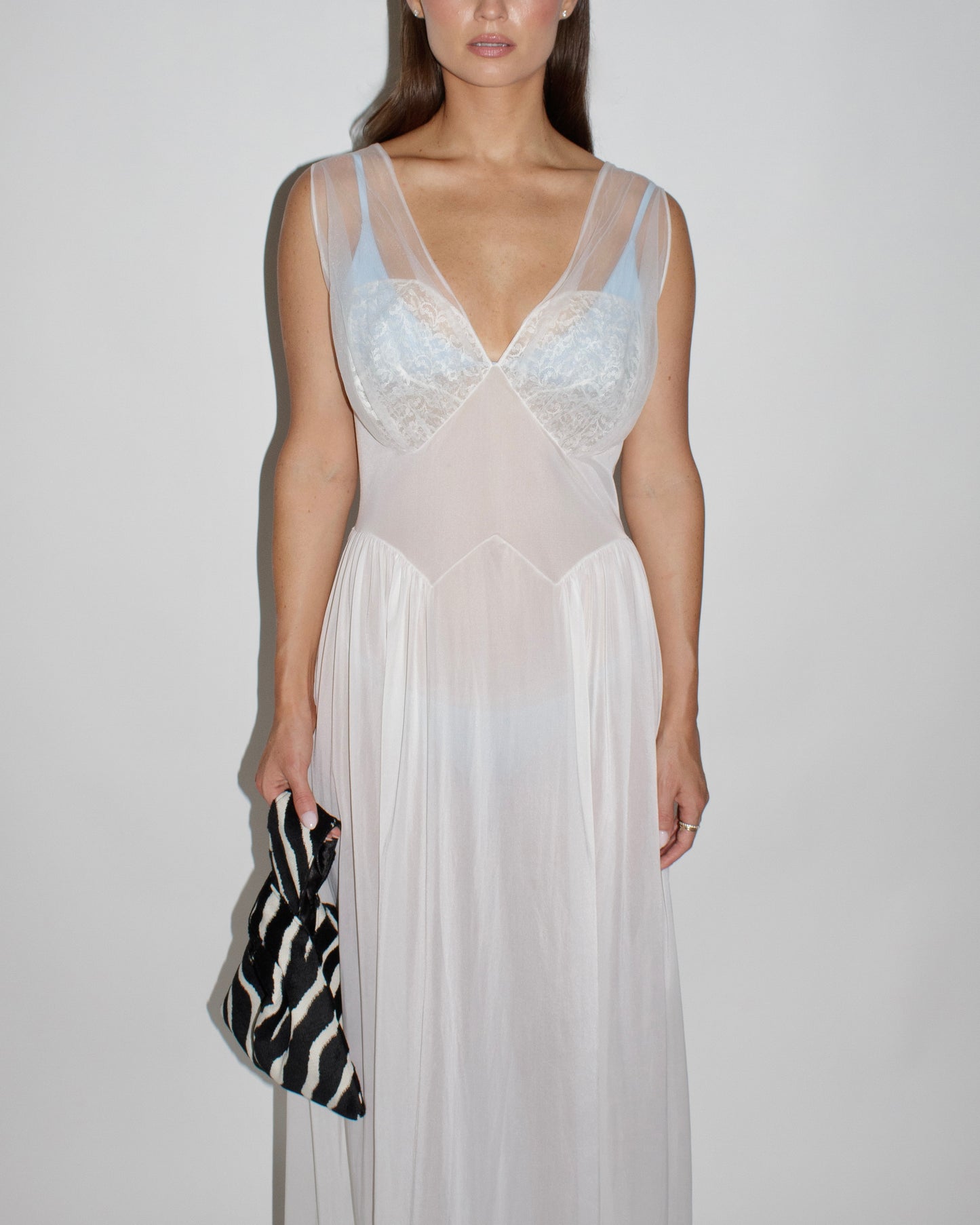 VINTAGE Sheer Lace Slip Dress