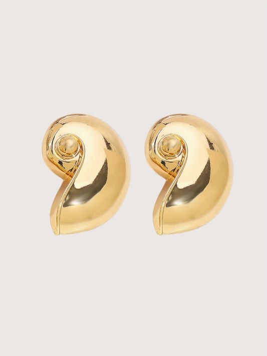 Chunky Spiral Conch Earring | Gold