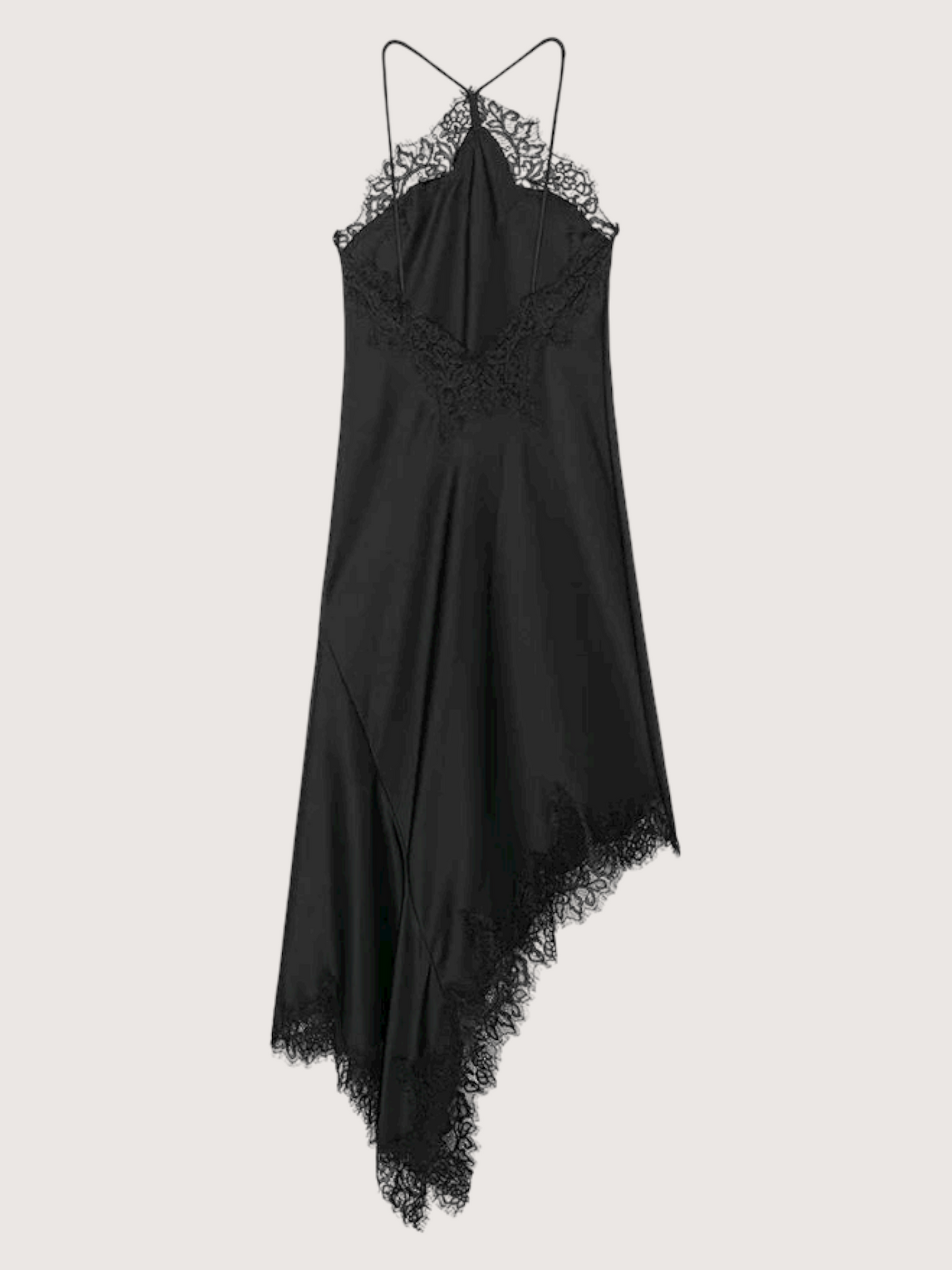 Lace Trim Halter Dress