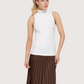 Sleeveless Cotton Turtleneck | White