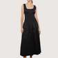 Smocked Midi Dress | Black