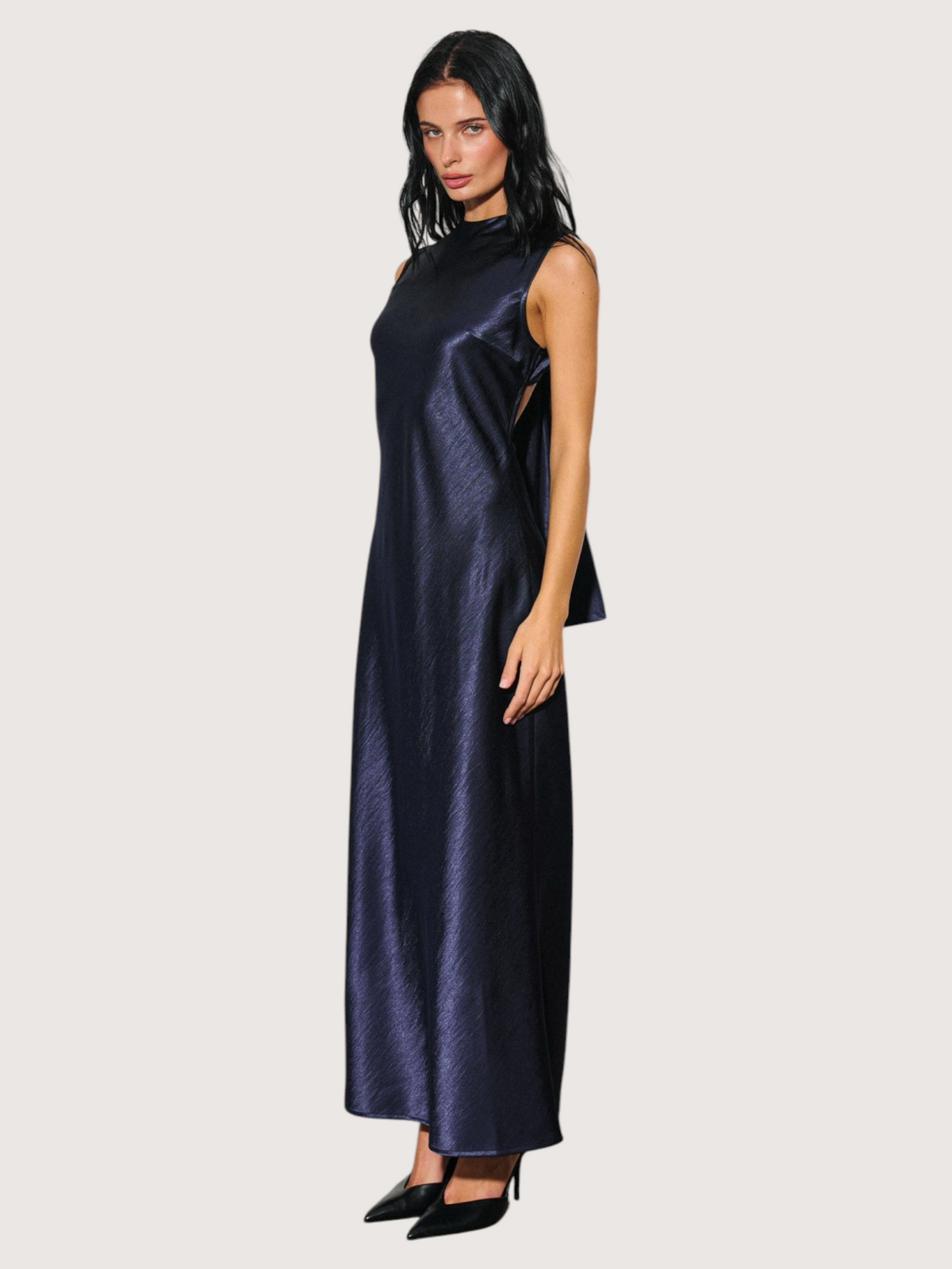 Open Back Satin Dress