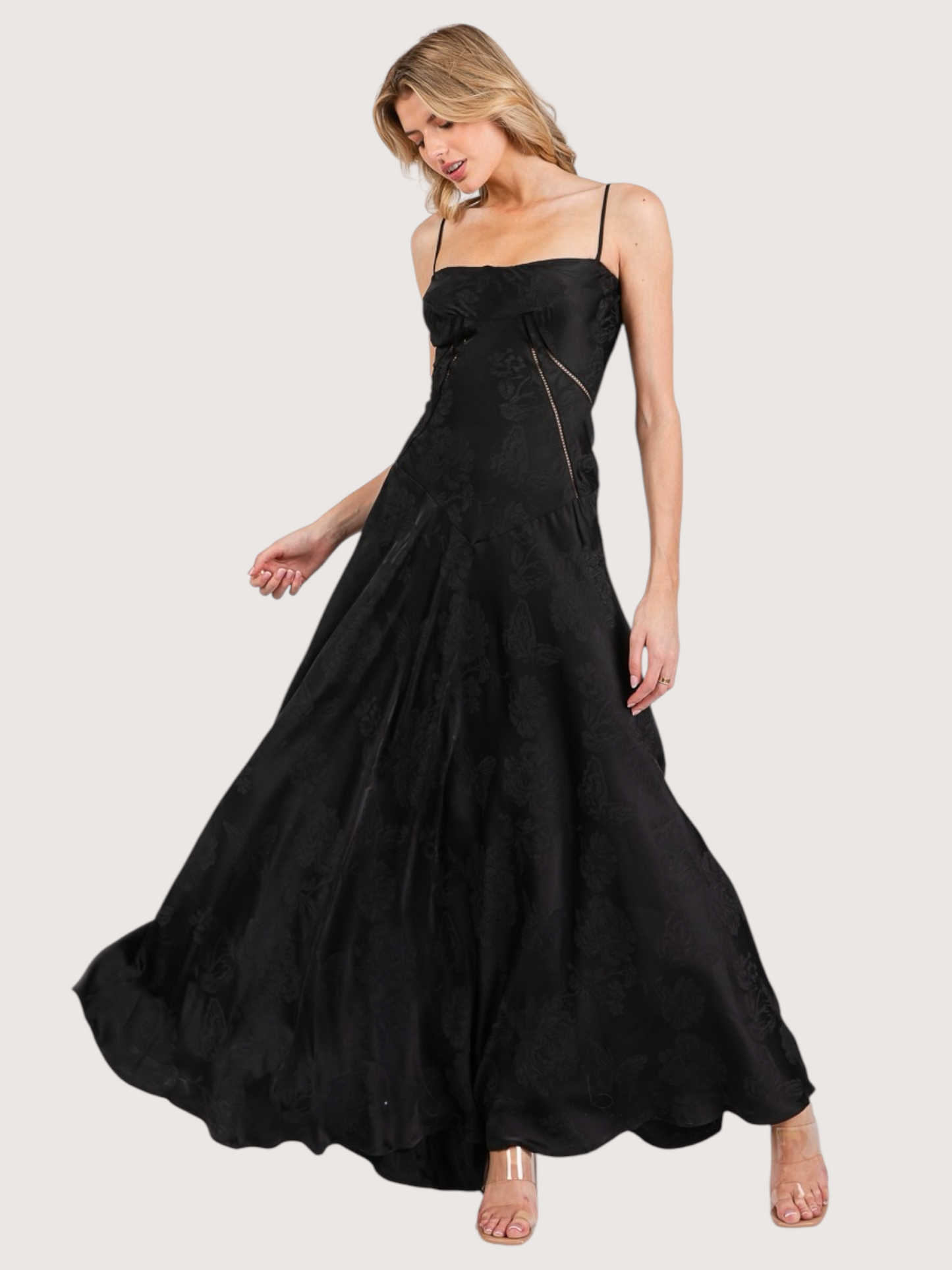 Floral Satin Maxi Dress