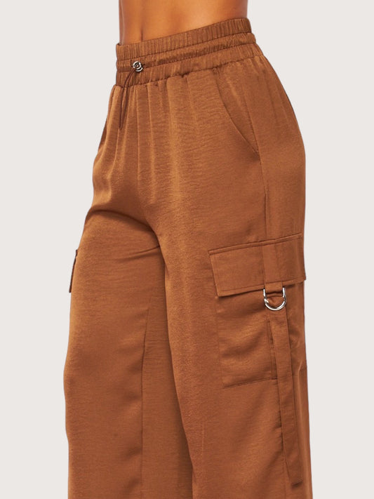 Wide Leg Cargo Pant | Brown