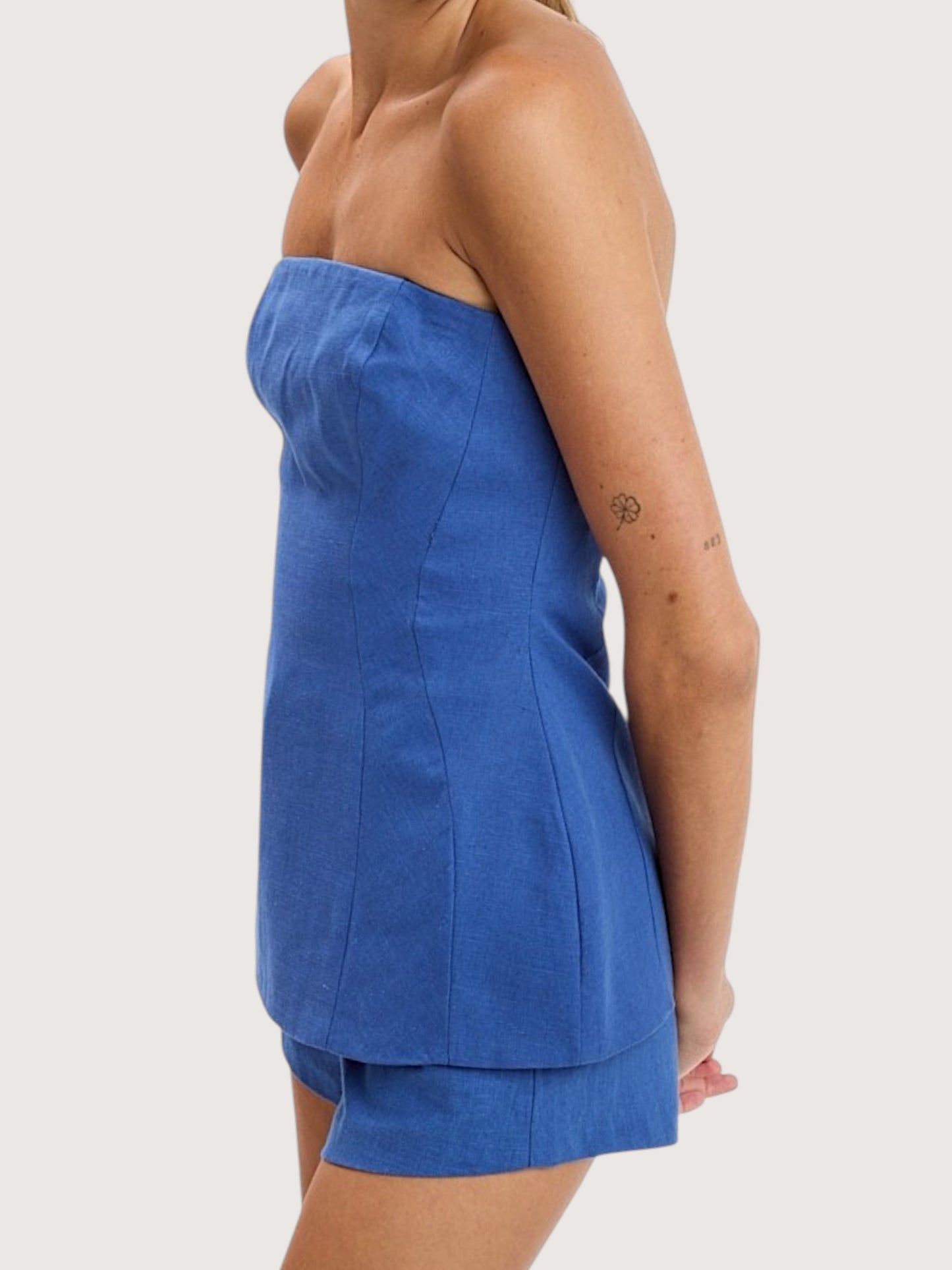 Cora Linen Top | Blue