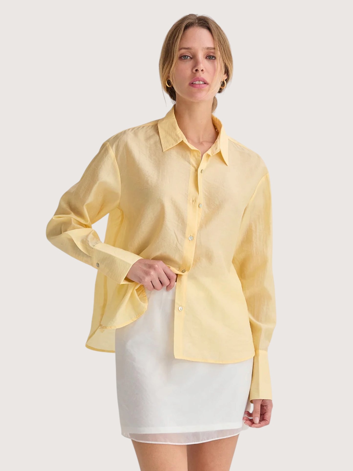 Nadia Textured Blouse | Yellow