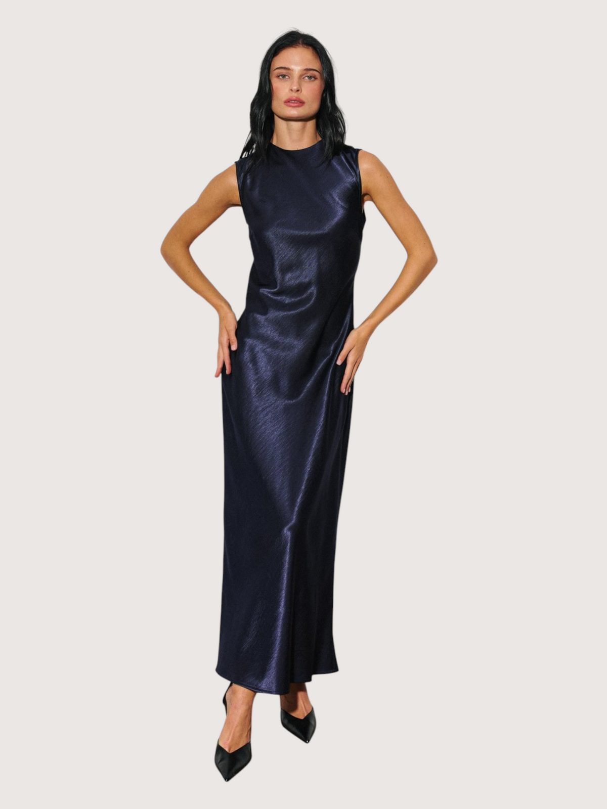 Open Back Satin Dress