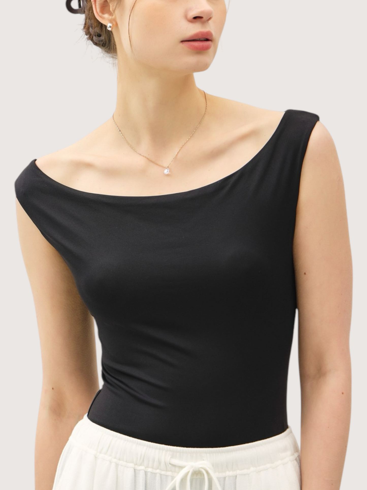 Boat Neck Bodysuit | Black