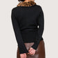 Fur Collar Belted Sweater