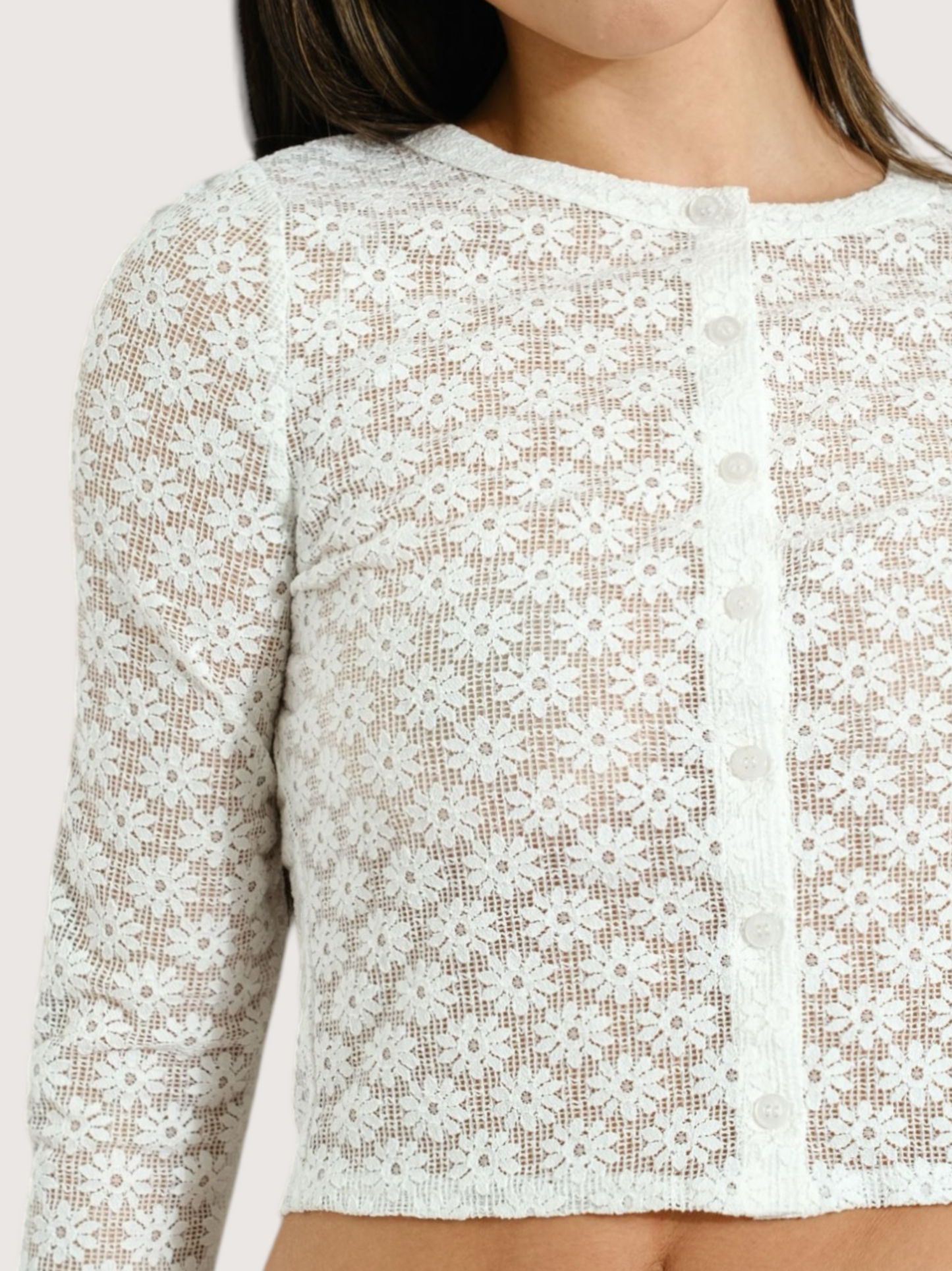 Crochet Lace Cardigan | White