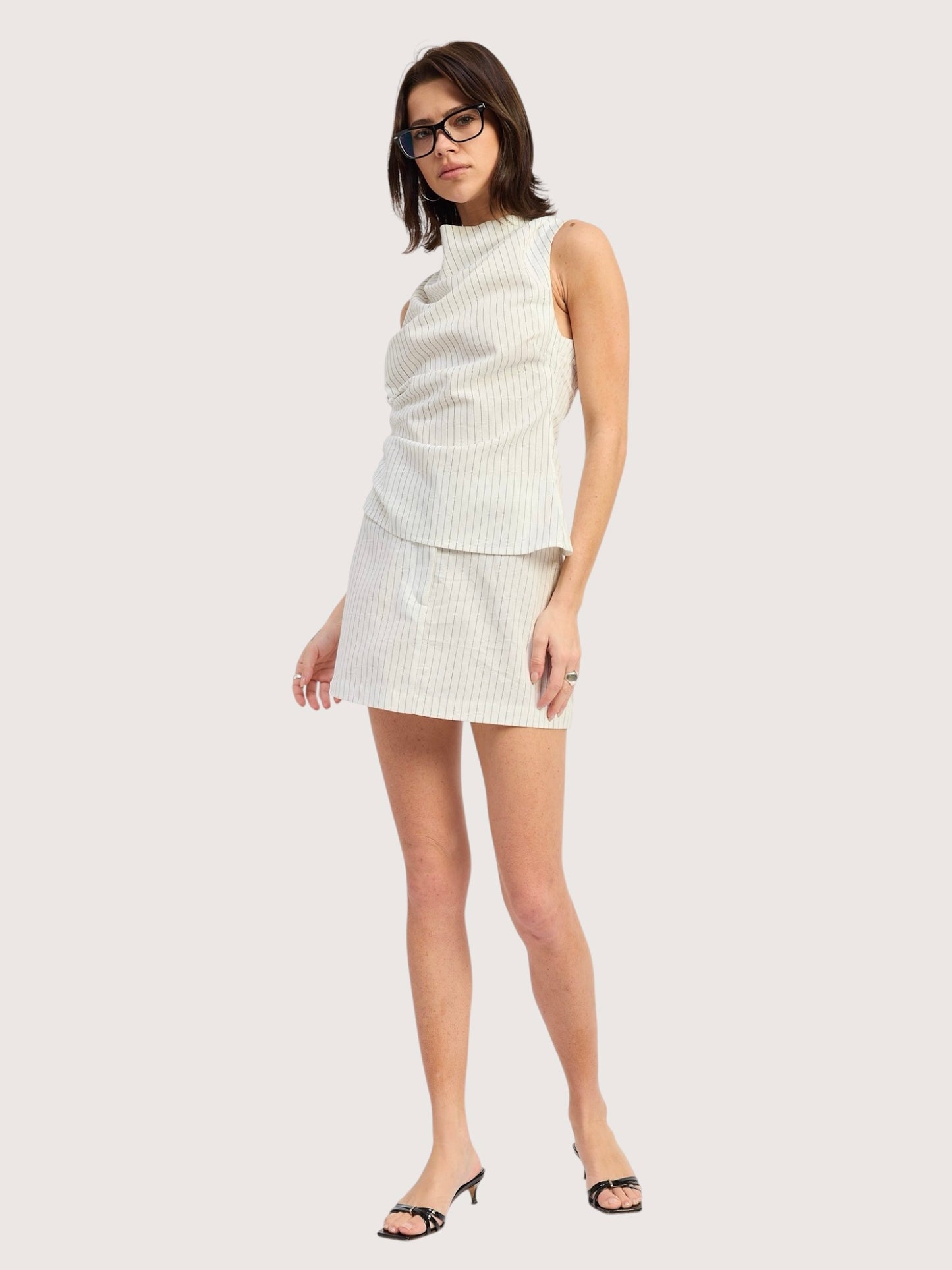 Romy Striped Draped Top