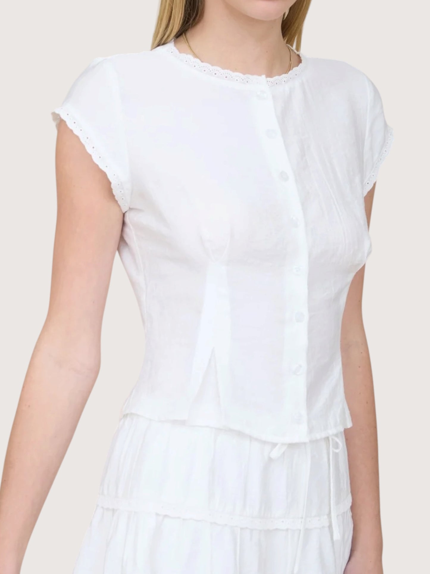 Pintuck Blouse | White
