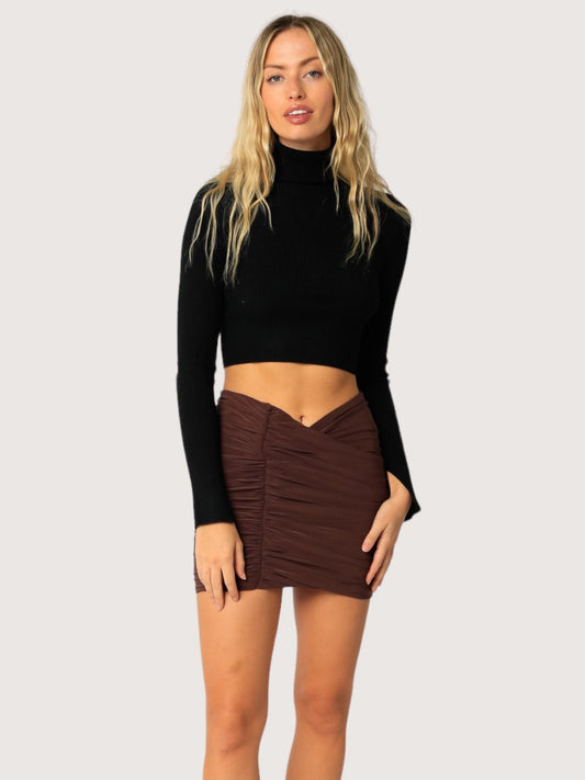 Ruched Bodycon Mini Skirt