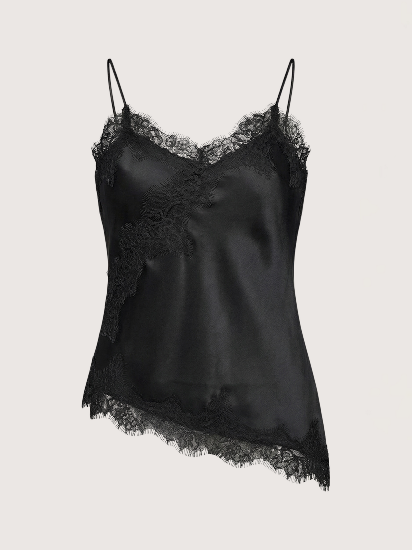 Rivoli Lace Trim Tank | Black