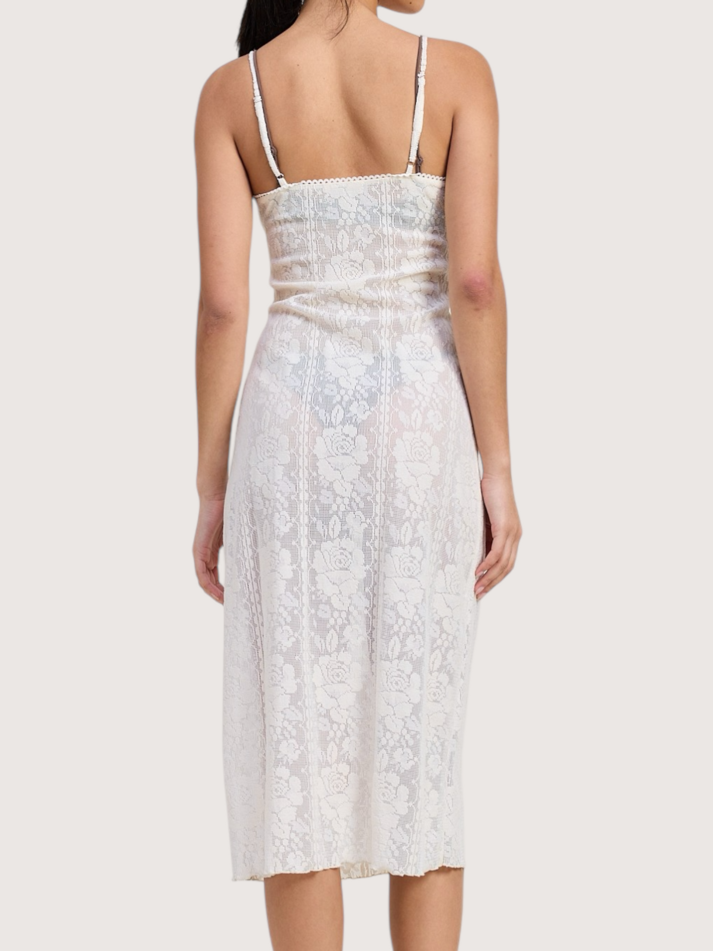 Sheer Lace Midi Dress
