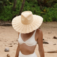 Wide Brim Straw Hat | Beige