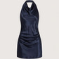 Satin Halter Mini Dress
