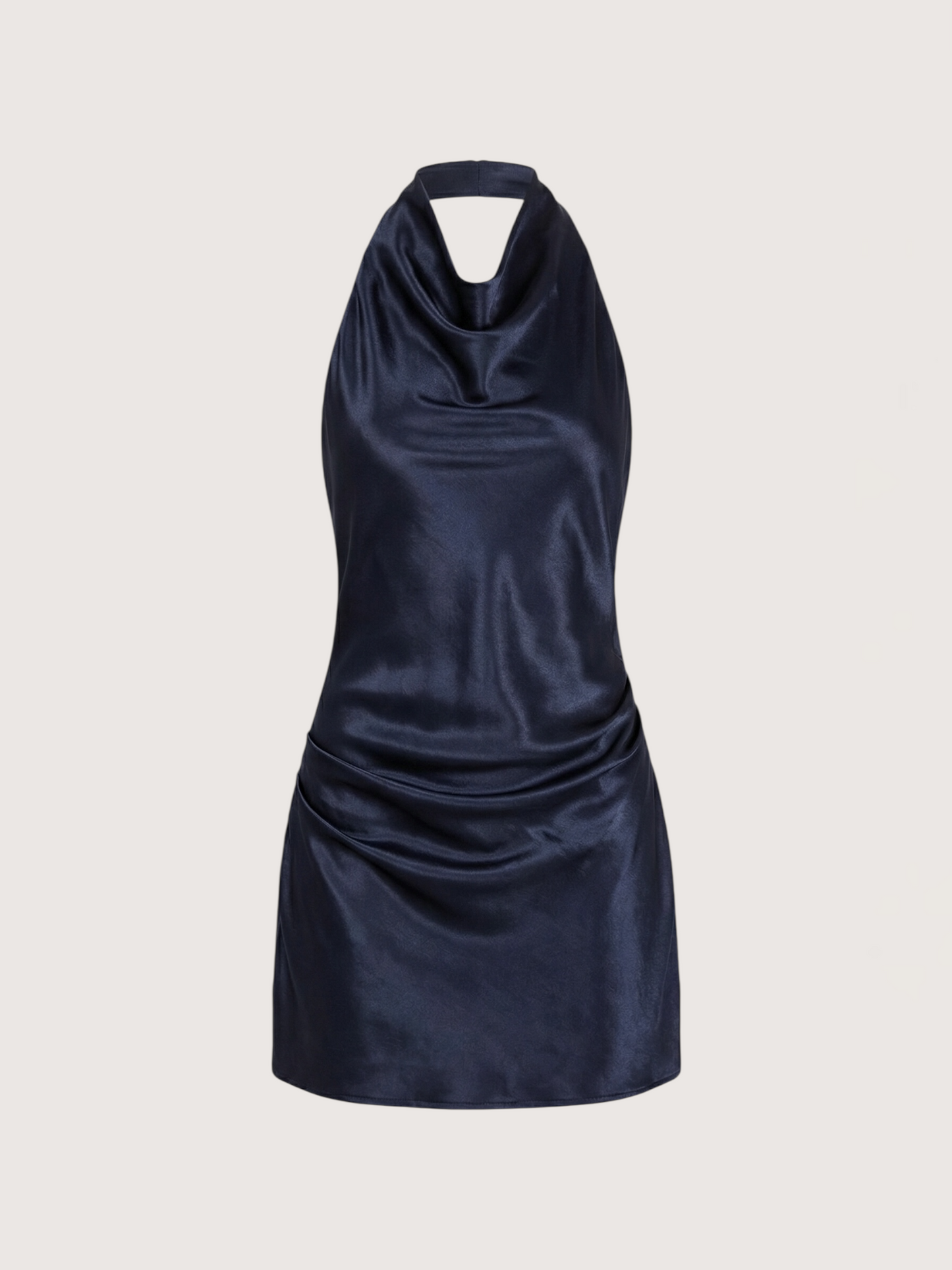 Satin Halter Mini Dress