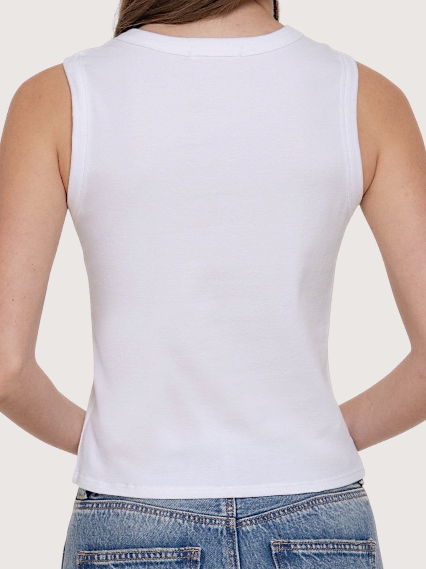 Lily Button Front Top | White