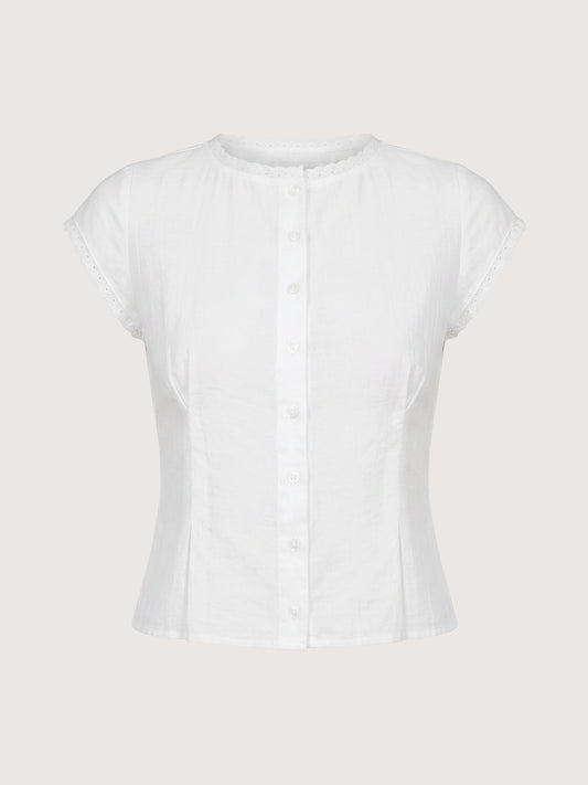 Pintuck Blouse | White
