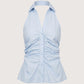 Open Back Halter Top | Blue