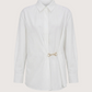 Horse Bit Poplin Blouse | White