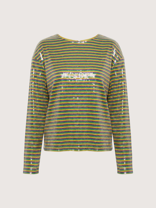 Striped Sequin Top